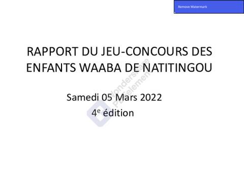 Rapport activités des enfants 